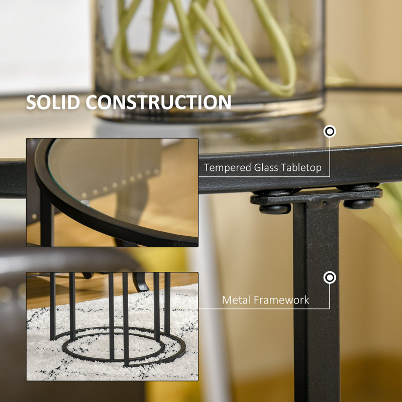 Ebern Designs Rodmun Ebern Designs Set of 2 Nesting Coffee Tables with ...
